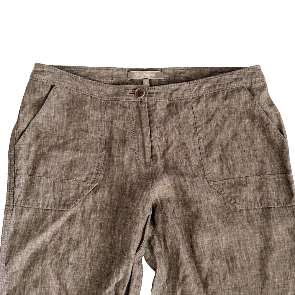 Tommy Bahama 100% Linen Classic Womens Straight Leg Pants Sz 2 (30 x 31) Coastal - Picture 2 of 6